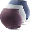 Mama Plus Women's Over Bump Maternity Underwear High Waist Seamless Pregnancy Briefs Nylon Panties Multi-Pack (X-Large)