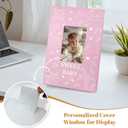 Baby Photo Album 4x6 300 Pockets with Memo Area & Hand and Footprint Kit, Linen Cover Slip-in Memory Book with Front Window, Acid-Free Keepsake for Newborn Boy Girl, First Year Moments