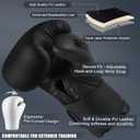 Boxing Gloves for Men & Women Pro Training | Wrist Protection 15 Hook & Loop | Triple Latex Padding | PU Leather for Muay Thai MMA Kickboxing Sparring|Sizes 10-16 oz (Black)