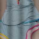 Blooming Jelly Womens Tummy Control Tankini Swimsuits Color Block Bathing Suit V Neck Two Piece Swimwear with Shorts (Blue, L)