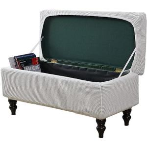 FUANGUI Ottoman Cover Stretch Storage Ottoman Bench Slipcover Printed Folding Storage Bench Ottoman Cover Footrest Stool Slipcover Footstool Protector Cover with Elastic Bottom,Medium (29)