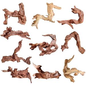 majoywoo Natural Small Driftwood for Aquarium Decor Reptile Decor, Assorted Driftwood Branch 2-4.5" 10 Pcs, Fish Tank Decorations