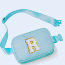 YOOLIFE Initial Belt Bag - Crossbody Bag for Women Blue Letter Monogrammed Everywhere Fanny Pack
