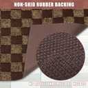 Runner Rug 2 ft x 10 ft Carpet Runners, Indoor/Outdoor Hallway Kitchen Entryway Bedroom Area Rugs with Non-Slip Rubber Backing, Garage mat, Checkered Brown, Custom