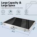 Silver Large 34"x22" Aluminum Show Card Display Case, Lockable Trading Card Display Case with Handle, Sports Card/TCG/Jewelry Display Box Silver