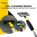 FinXCEL HVAC Coil Cleaning Brush | ACME Pole Compatible | 135 Angled Pins | DIY Tool for Tight A/C Coil Spaces | Chemical-Free | Pole Not Included
