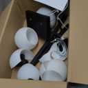 3-Light Bathroom Light Fixtures, Black Bathroom Lights Over Mirror with Clear Glass Globe Shade, Vanity Lights for Bathroom Kitchen Living Room Hallway Cabinet Bedroom Porch