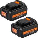 6Ah 20V MAX Battery: Replacement for Dewalt 20 Volt MAX XR Lithium ion Battery DCB206 DCB206-2 DCB205 DCB207 Compatible with Dewalt 20V Tools - 2 Pack 6.0Ah