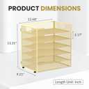 Daltack 6 Tier Paper Organizer for Desk, Paper Letter Tray Organizer for Desks, Mesh Desk File Organizers with Handle for Office, Home, School, Gold