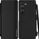 for Samsung Galaxy Z Fold 5 Case with S Pen and Built-in Screen Protector, Wireless Charging Holder Kickstand Full-Body Shockproof for Samsung Z Fold 5 5g Protective Cover Shell (Black)