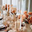 2 x 10 Inch 3 White and 3 Orange Spiral Taper Candle Set, Unscented Dripless Candlesticks for Fall Harvest Halloween Thanksginving, Holiday Dcor, and Festive Dinners