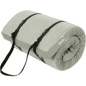 MABOZOO 3 Inch Thick Yoga Mat, Extra Thick Gymnastics Mat With Carrying Handles for Men Women, PU Leather Anti-Tear Fitness Foam Exercise Mat for Yoga, Pilates, Stretching (Gray)