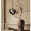 Wabi Sabi Pottery Vase, Brown Ceramic Vase for Home Decor - Handmade Rustic Farmhouse Centerpiece with Organic Texture, Neutral Table & Shelf Decor Vase (Large)