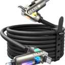 LISEN USB C to Lightning Cable, 240W 4 in 1 Charging Cable 10FT, Chubby USB A/C to C/Lightning with Light for iPhone 16e 16 15 14 Pro/MacBook/iPad/Samsung S25/Switch, Multi Chargers for All Devices