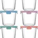 [UPGRADED LID] 6 Sets 3 Cup Glass Meal Prep Containers with Lids, Food Storage Bowl Jars for Leftover Lunch Meal Oats Salad Soup Fruit Snack Yogurt - Microwave, Oven, Freezer Safe, BPA Free