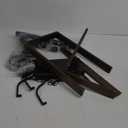 Feohak Farmhouse Chandeliers for Dining Room, 5-Light Rustic Kitchen Island Light Fixture, Wood Linear Industrial Black Rectangular Ceiling