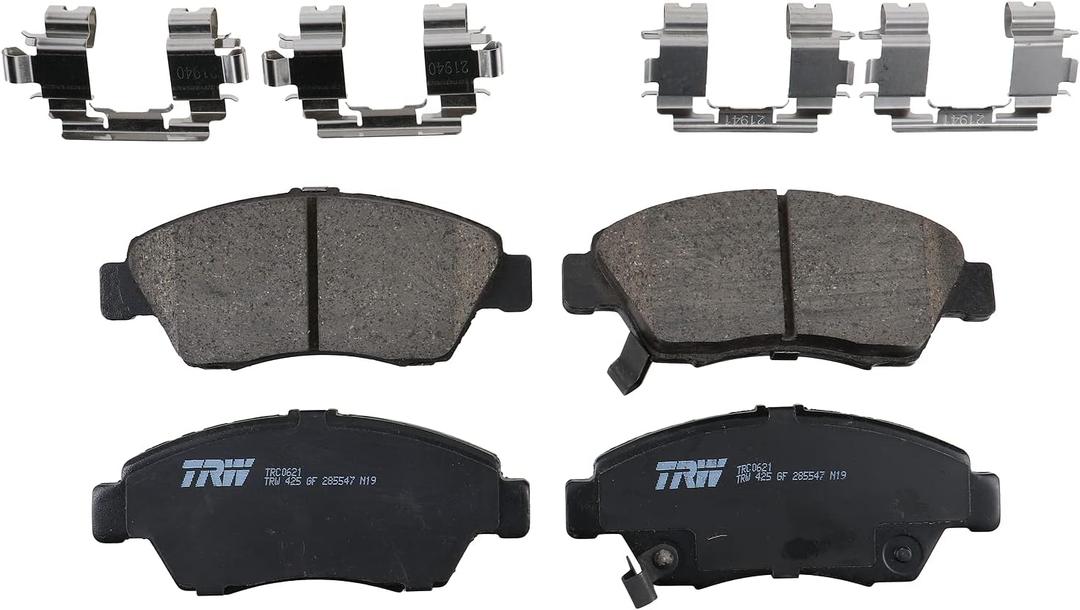 TRW Pro TRC0621 Disc Brake Pad Set For Honda Fit 2007-2008, Front, And Other Applications