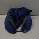 Travel Pillow with Extra Large Hood for Airplane Long Flights Privacy and Comfort Memory Foam with Velvet Cover for Road Trip Head&Neck Support for Plane Office Cars Sleeping & Rest (Navy Blue)