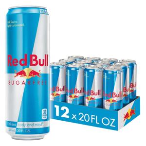 Red Bull Sugar Free Energy Drink with 189mg Caffeine plus Taurine & B Vitamins, 20 Fl Oz, Pack of 12 Cans (EXP 07/21/27)