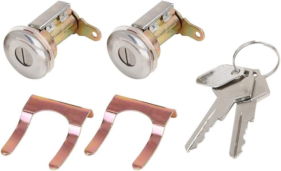 X AUTOHAUX Pair Door Lock Cylinder with Key for Dodge B100 B200 Pickup Ramcharger