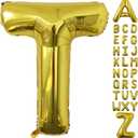 40 Inch Large Gold Letter Balloons, Big Size Jumbo Helium Mylar Foil Party Balloons "T" for Birthday Party Decorations, Party Wedding Bachelorette Bridal Shower Decoration Holiday Balloon Decoration