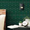 Safiyya Peel and Stick Wallpaper Gold and Dark Green Wallpaper Geometric Contact Paper Textured Self Adhesive Removable Wall Paper for Walls Vinyl Roll 393"x17.3"