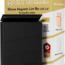 Silicone Magnetic Lint Bin with Lid for Laundry Room - Lint Locker - Elegant Black