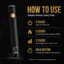 510 Threaded Battery Pen, 650mAh Cordless Soldering Iron with LED Display, Precise Temp Control USB-C Rechargeable, 3-Speed Adjustable Appliance Repair, DIY & Jewelry | Flame Pen Black & Gold