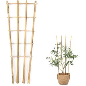 Bamboo Trellis,3Ft,3Pack,Climbing PlantsTrellis, Fan-Shaped Trellis,for Outdoor and Indoor Potted Climbing Plants,Vegetables, Cucumber, Tomato, Hoya