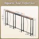 Huuger Narrow Console Table with Power Outlets & USB-C, Rustic Brown, 94.5"-110.2"W x 5.9"D