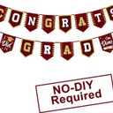 2026 Maroon Graduation Banner - No DIY Required maroon Graduation Party Supplies Decorations Grad Banner for College, High School Party (maroon Congrats Grad)