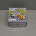 Prextex 2 Pack Cartoon Remote Control Cars for Toddlers  Police Car and Race Car with Steering Wheel Controllers and Lights  Different Frequencies So Both Can Race Together  Toddler Gift 18+ Months