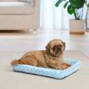 MidWest Homes for Pets QuietTime Fashion Dog Bed - Blue Faux Fur Bolster, Ultra-Soft and Machine Washable, Fits 24-Inch Crates and Carriers, for Small Breed Dogs