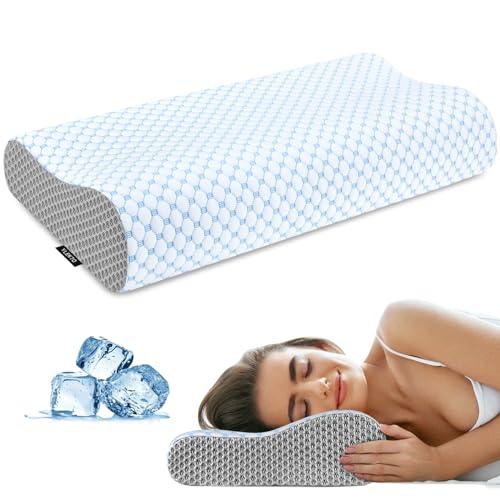 Cervical Pillow for Neck Pain Relief, Contour Memory Foam Pillows for Sleeping, Odorless Ergonomic Pillow Adjustable Orthopedic Cooling Pillow Bed Pillow Neck Support for Side Back Stomach Sleepers