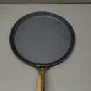Indian Iron Tawa for Dosa Chapathi with Wooden Handle Roti,Pratha Tawa Induction Friendly Indian Kitchen Item Black Pack Of 1