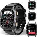 Smart Watch BT101 Waterproof Military Watch 2.03 HD Touchscreen, Sport Fitness Activity Tracker Blood Pressure Blood Oxygen Heart Rate Monitor Smartwatches Compatible with iOS and Android