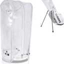 Golf Bag Rain Cover, Golf Bag Cover, Club Waterproof Hood Rain Covers Accessories Caddy Head Protector, Accessory Zipper Protective Dustproof Top Rainproof for Mens Women Golfer, Stand Bags(Transparent)