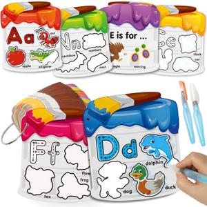 Coogam Water Painting Cards with Learning Alphabet, Reusable Aqua Painting Doddle Vocabulary Flash Cards, ABC Words Learning Educational Montessori Toy Gift for 3 4 5 Year Old Kids