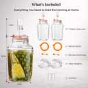 1 Gallon Fermentation Jars, 2 Pack Glass Fermentation Kit with Airlocks & Weights, Wide Mouth Fermenting Jars for Sauerkraut, Kimchi, Pickles, Mead & More
