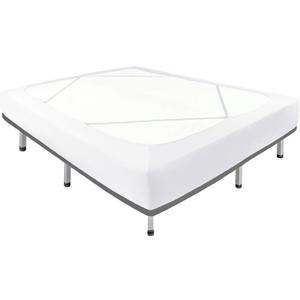 Biscaynebay Decorative Box Spring Cover Queen Size, White Luxurious Jersey Knitting Stretchy Wrap Around 4 Sides Bed Skirt for Home/Hotels, Easy Fit Wrinkle & Fade Free Machine Washable