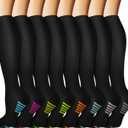 Graduated Copper Compression Socks for Men & Women Circulation 7 Pairs 15-20mmHg - Best for Running Athletic Cycling (Large-X-Large, 04 Assorted)