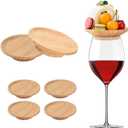 6 Pcs Wine Glass Charcuterie Topper, 4" Mini Charcuterie Boards, Wine Appetizer Plates for Family Gatherings, Restaurants, Bars
