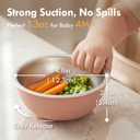 Moonkie Baby Bowls with Suction, Stainless Steel & Silicone Toddler Bowls with Lids, Seamless One-Piece Design Silicone Bowls for Babies 4 Months+, 13oz, BPA-Free, Lead-Free, Dishwasher Safe, 4 Pack