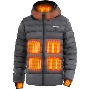 Mens Heated Jacket with Battery Pack 12V 20000mAh - Lightweight Electric Heated Coat for Men with Heating Gloves (X-Large, Grey)