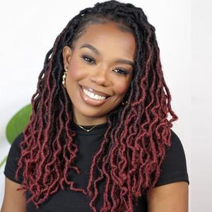 21 Inch Goddess Faux locs Crochet Hair 6 Packs/Lot Soft Gypsy Locs Wavy Crochet Braids Dreadlocks 3 Tone Curly Wavy Twist Braiding Hair Extensions African Roots Braid（#1B/99j/530)