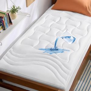 Bedsure Twin XL Mattress Protector Waterproof - Extra Long Twin Waterproof Mattress Topper Pad for College Dorm Essentials, Noiseless Bed Cover Padded with 8-21 Inches Deep Pocket,White, 39x80 Inches