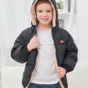 UNICOMIDEA Baby Winter Coat with Hooded Toddler Boys Girls Puffer Jackets for 12M-5T (Black)