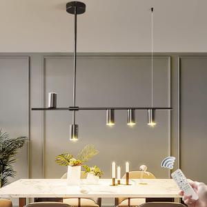 Siittoo Dining Room Light Fixture, Upgraded Dimmable LED Modern Pendant Light with Electroplated Surface, Modern Black LED Hanging Chandelier Light Fixture for Kitchen Island Dining Room,35W,5-Light, 39.4IN