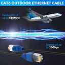 Cat6 Outdoor Ethernet Cable 500 FT with Tool Kit, Heavy Duty Network Internet DIY Bulk Cord, Support Cat 6 Cat5e Cat5, UTP, CCA, Waterproof, PVC & LLDPE UV Double Jackets, in Wall, Direct Burial, POE