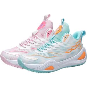 High Top Womens Mens Basketball Shoes Breathable Non Slip Outdoor Sneakers Comfortable Fashion Athletic Training Sport Shoes (Pink and Moon)